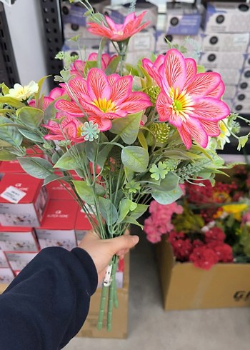 Renkli Pembe Yapay Çiçek Buketi - Görsel 2