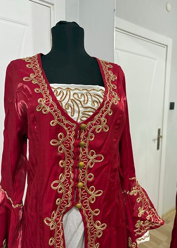 Kırmızı elbise bindallı - Görsel 2