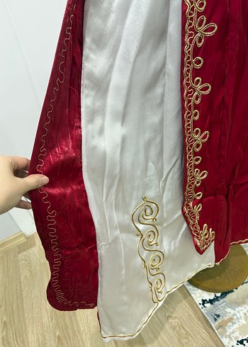 Kırmızı elbise bindallı - Görsel 3