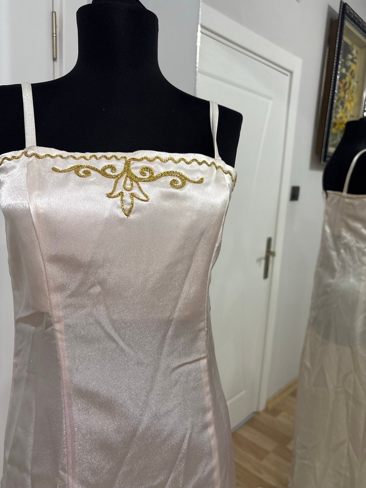 Bordo Nakışlı Uzun Kadın Bindallı Elbise - Görsel 5