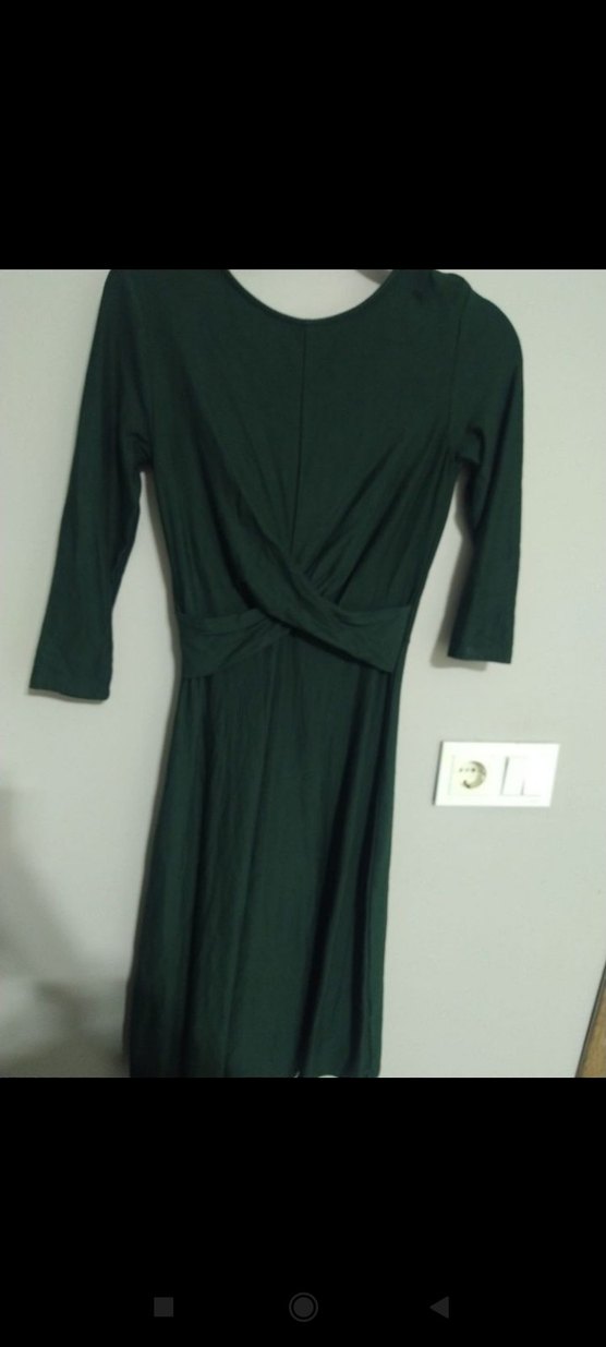 Adil ışık koyu yeşil kurdele model elbise - Görsel 2