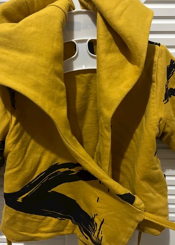 Sarı Kapüşonlu Baskılı Erkek Çocuk Ceketi - Görsel 2