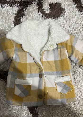 Kürk Detaylı Ekose Erkek Çocuk Kaban - Görsel 3