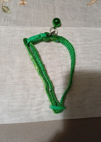 Yeşil Kalp Desenli Kedi Boyun Tasması - Görsel 2