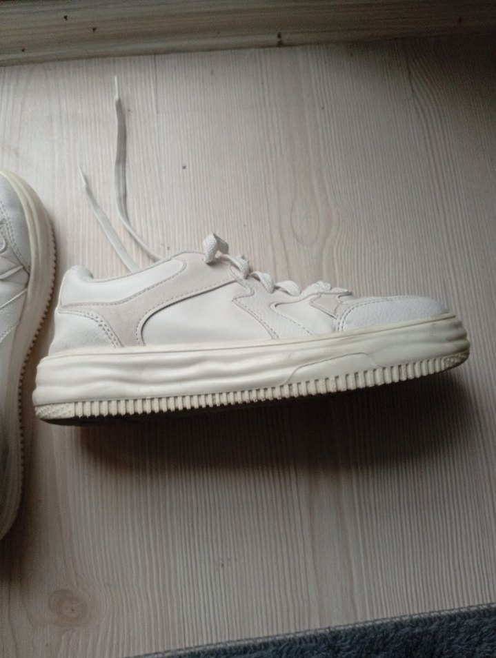 Beyaz Kadın -erkek Spor Ayakkabı Elastik Bağcıklı - Görsel 2