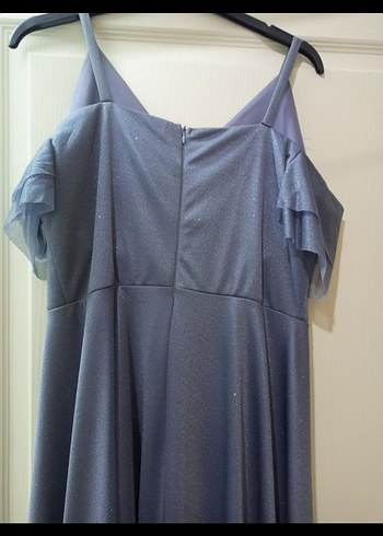 Gri Simli Uzun Abiye Elbise - Görsel 8