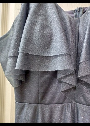 Gri Simli Uzun Abiye Elbise - Görsel 7