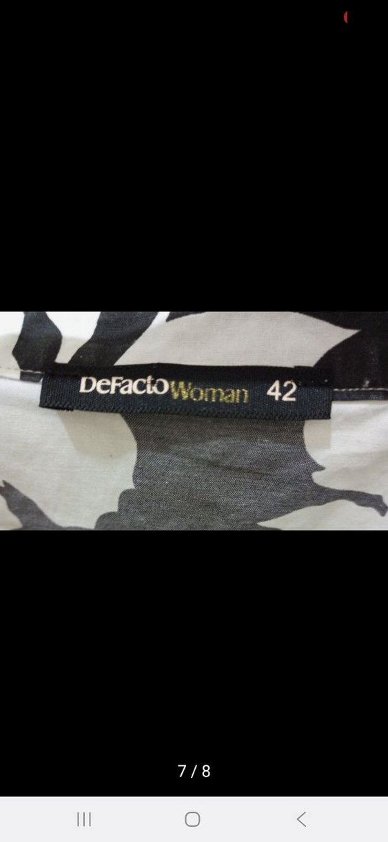 V Yaka Siyah - Beyaz Desenli Mini Elbise - Görsel 5