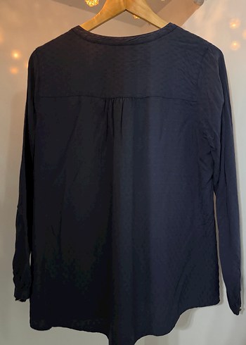 Gri Keten Kadın Kısa Kollu Gömlek - Görsel 5