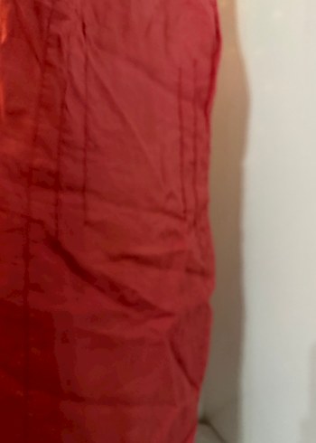 Kırmızı Drapeli Midi Ofis Elbisesi - Görsel 7