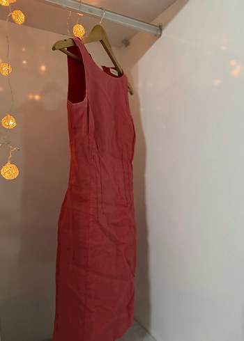 Kırmızı Drapeli Midi Ofis Elbisesi - Görsel 4