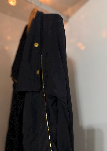 Siyah Midi Keten Kadın Ceket - Görsel 2