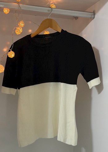 Kısa Kollu, Bisiklet Yaka Örgü Kadın Kazak - Görsel 2