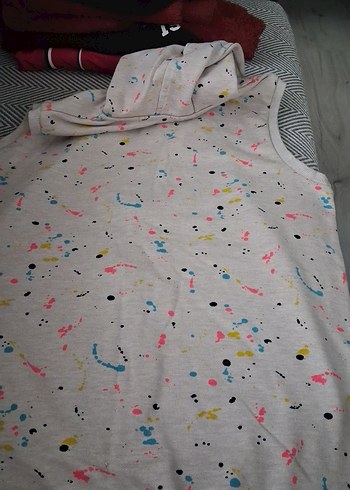 Kız Çocuk Çok Renkli Baskılı Fermuarlı Yelek - Görsel 6