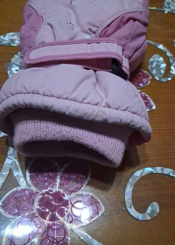 Kız Çocuk Pembe Nakışlı karEldiven - Görsel 3