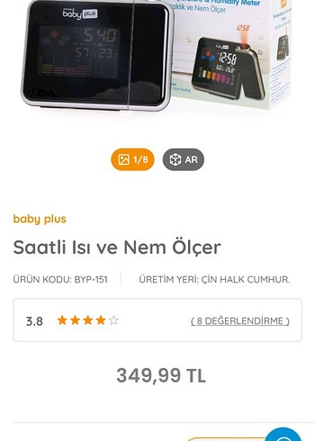 Baby Plus Sıcaklık ve Nem Ölçer - Görsel 7