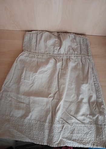 Bej Midi Keten Bluz - Görsel 2