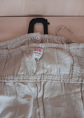 Bej Midi Keten Bluz - Görsel 3