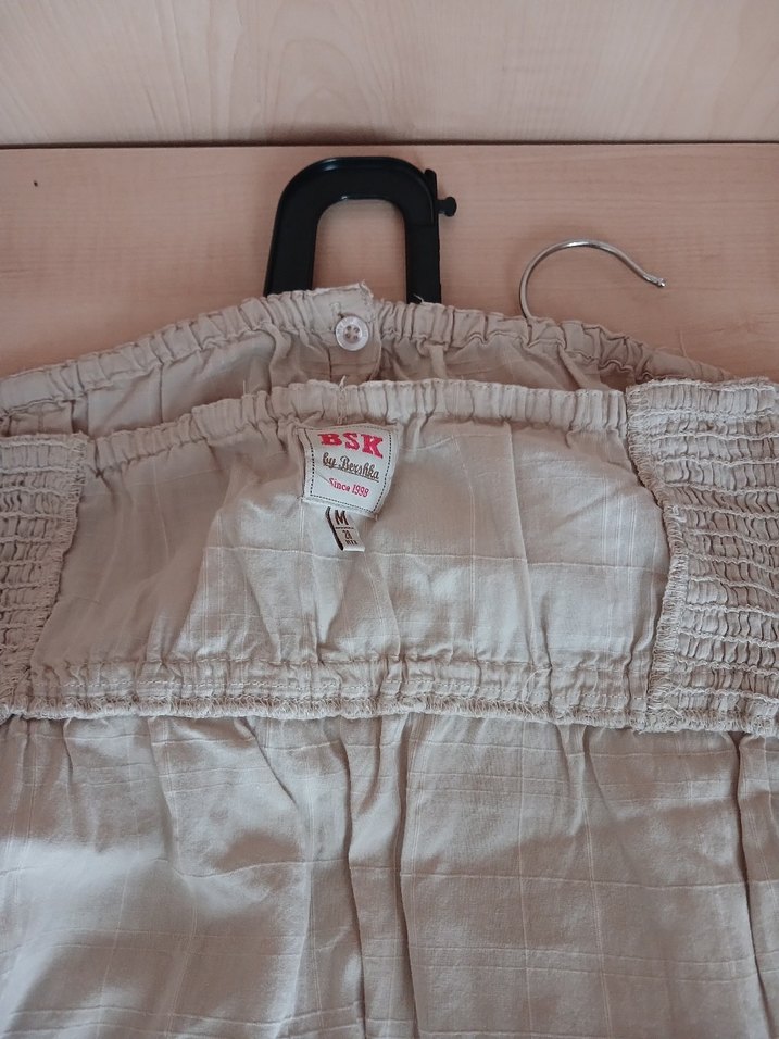 Bej Midi Keten Bluz - Görsel 3