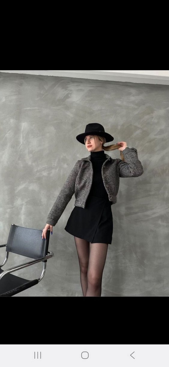 Düğmeli Gri Yün Midi Kadın Kaban - Görsel 4