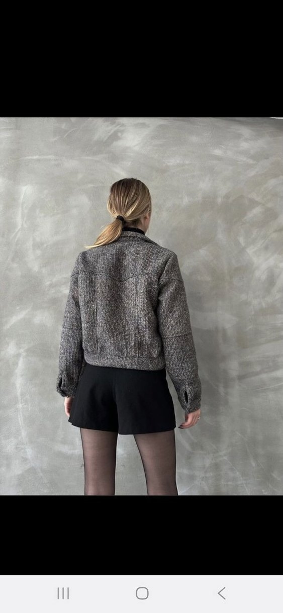 Düğmeli Gri Yün Midi Kadın Kaban - Görsel 3