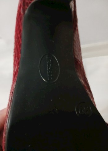 Parlak Kırmızı Yılan Desenli Platform Topuklu Kadın Ayakkabı - Görsel 3