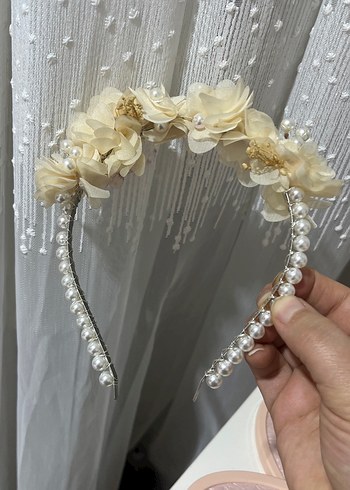 İnci Detaylı Bohem Kadın Saç Aksesuarı nikah için kullanıldı - Görsel 2