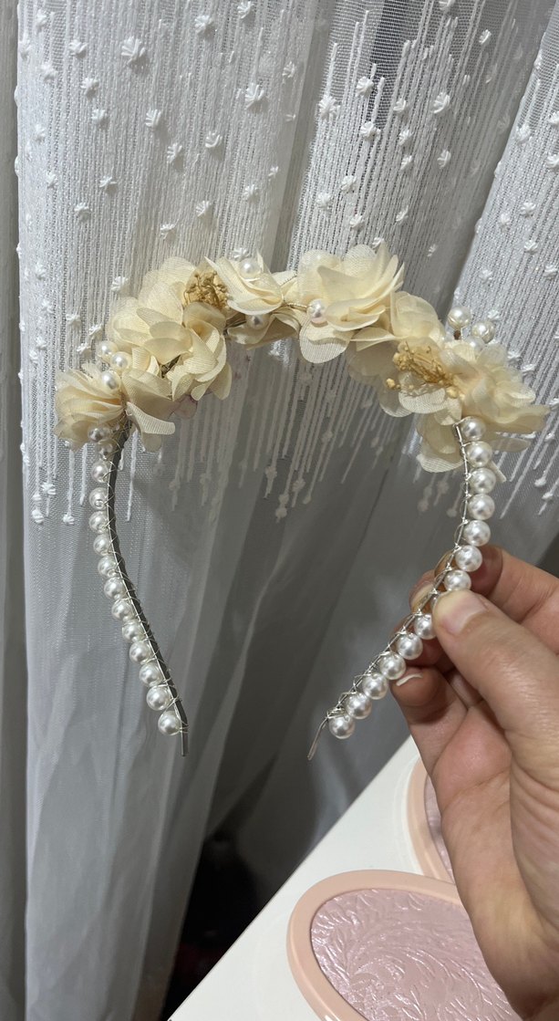 İnci Detaylı Bohem Kadın Saç Aksesuarı nikah için kullanıldı - Görsel 2