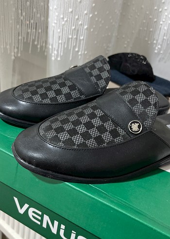 Erkek Siyah Kareli Tokalı Terlik - Görsel 2