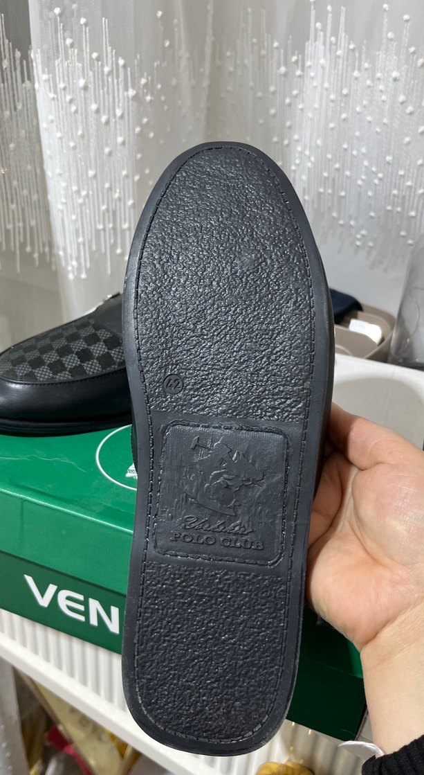 Erkek Siyah Kareli Tokalı Terlik - Görsel 3