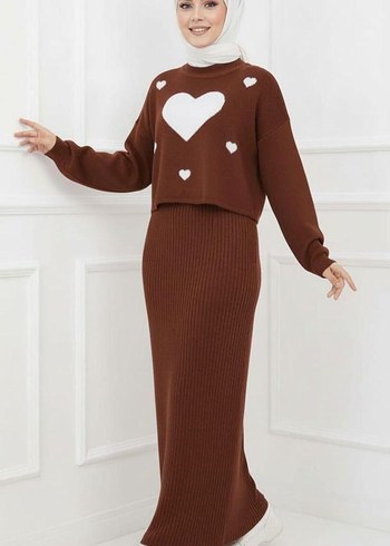 Nakışlı Siyah Uzun Triko Elbise - Görsel 3