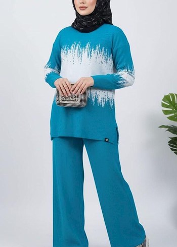 Nakışlı Siyah Uzun Triko Elbise - Görsel 2