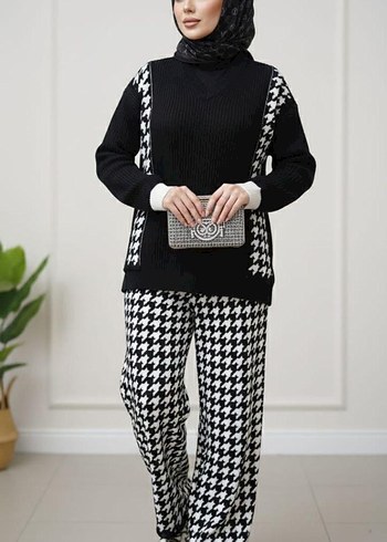 Düğmeli Yeşil Çizgili Kadın Triko Elbise - Görsel 11