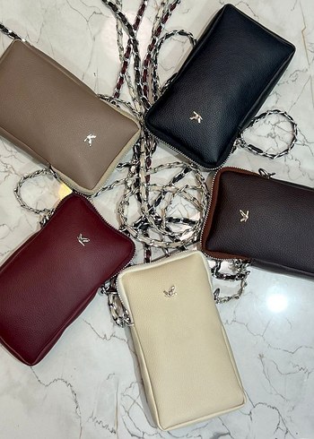 Bordo Deri Zincir Detaylı Kadın Çanta - Görsel 11