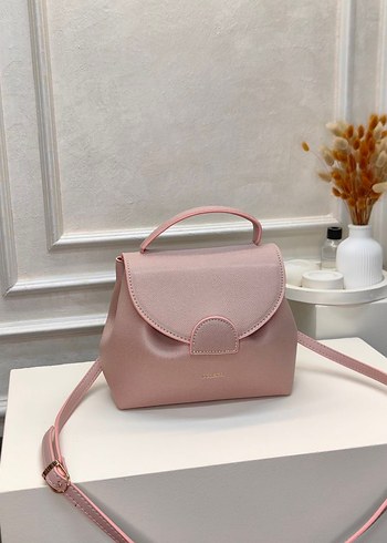 Pembe Deri Kemerli Minimalist Kadın Çanta - Görsel 3