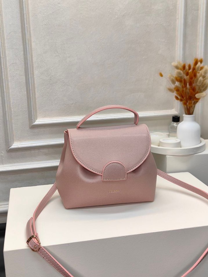 Pembe Deri Kemerli Minimalist Kadın Çanta - Görsel 3