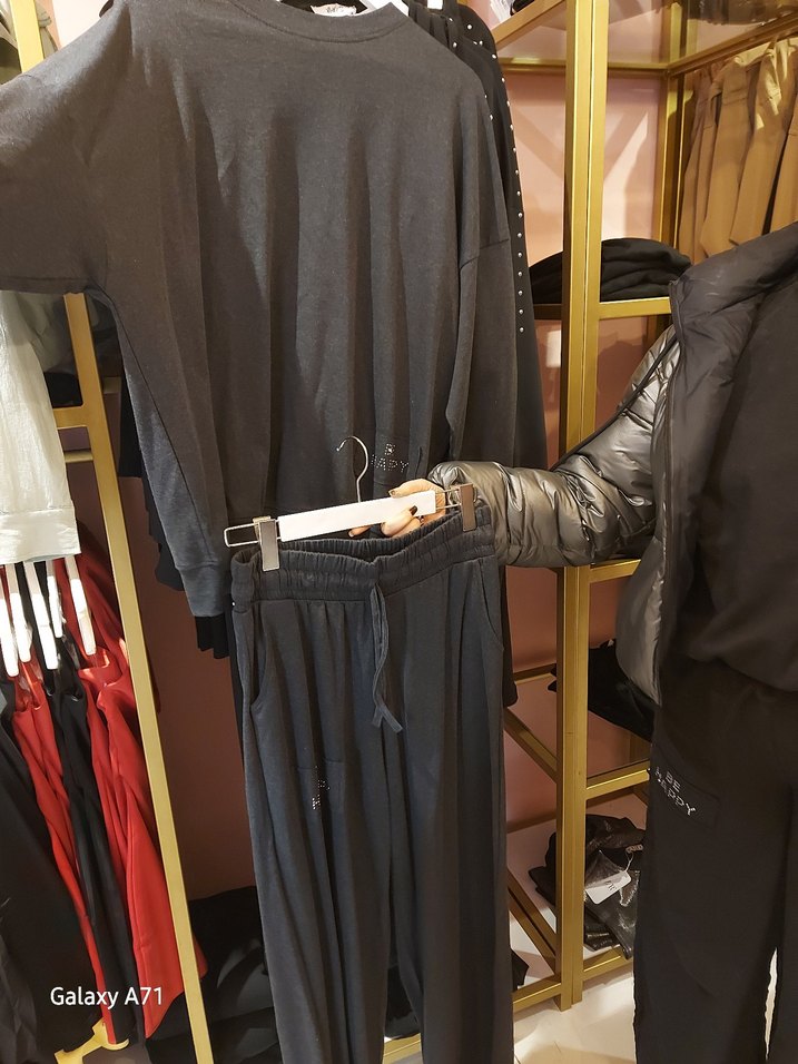 Gri Kadın Rahat Kesim Pantolon ve ut ikili takim - Görsel 3