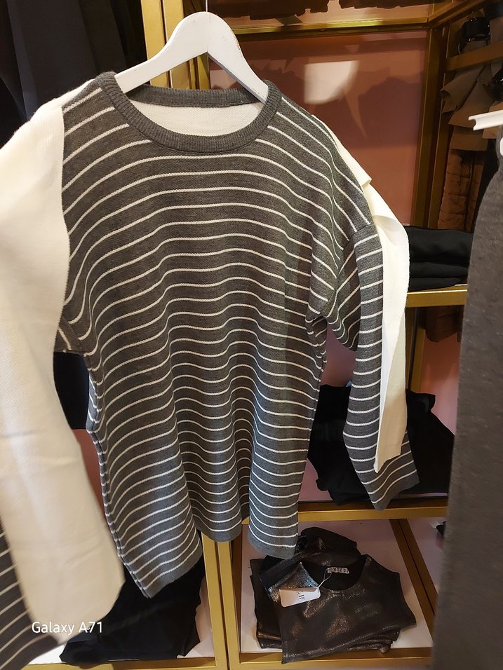 Gri Triko Kadın Sweatshirt ve Pantolon Takımı - Görsel 2