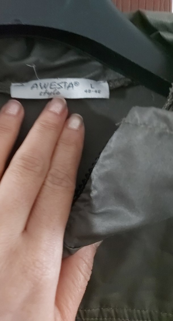 koyu haki yesili Fermuarlı Kadın Ceket - Görsel 2