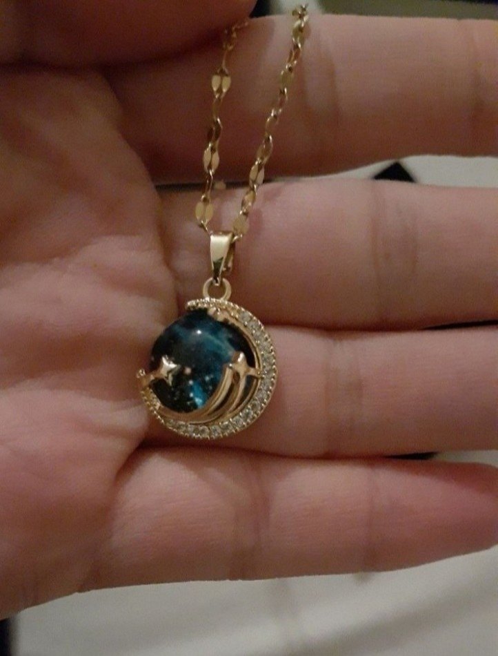 altın kaplama gökyüzü kolye - Görsel 4