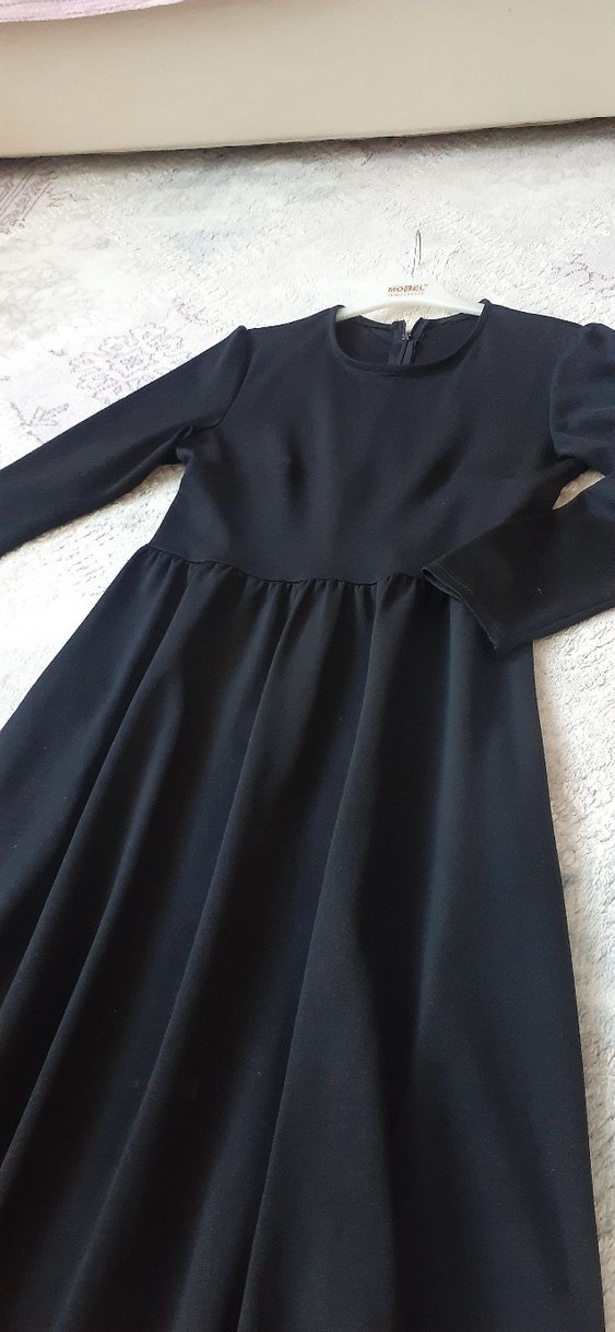 Uzun Siyah Kadın Elbise - Görsel 2