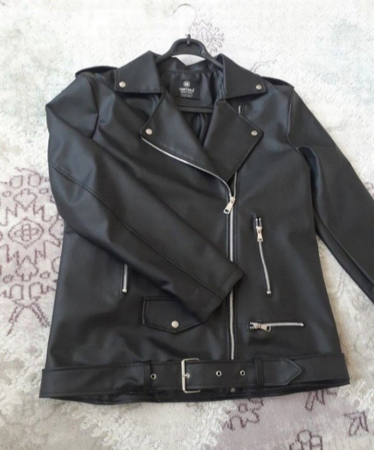 Siyah Deri Biker Ceket - Görsel 2