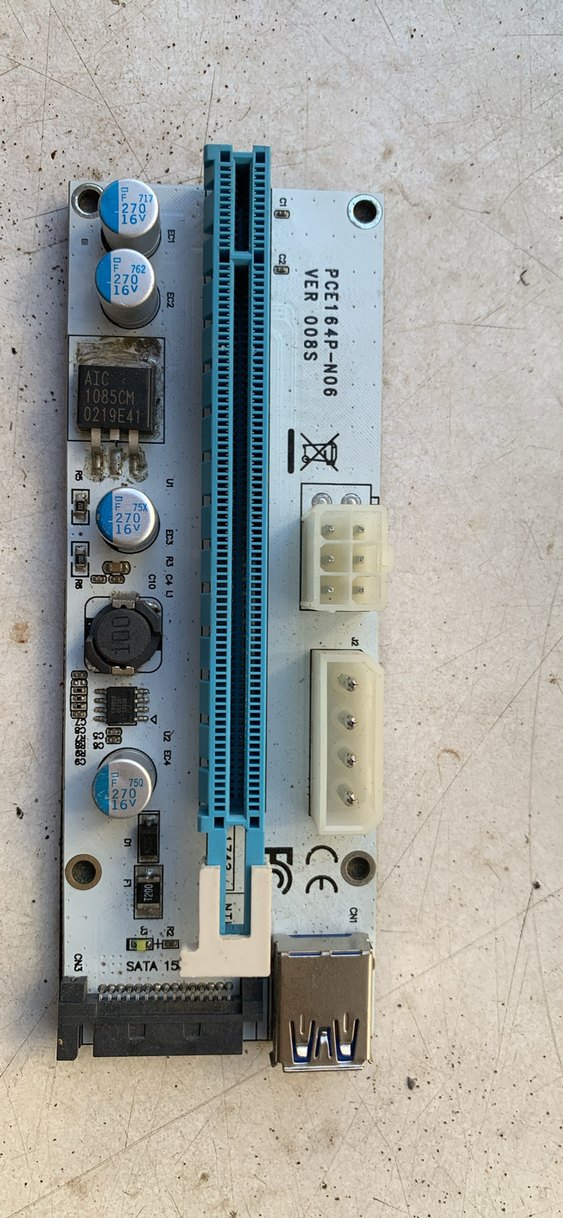SL-EX10 Pcı-E 1x To 16X Sata 6pin Bitcoin Riser Ekran Kartı yük - Görsel 2