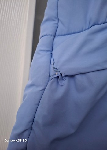 Düğmeli Mavi cocuk yelek - Görsel 2