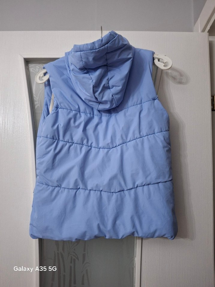 Düğmeli Mavi cocuk yelek - Görsel 4