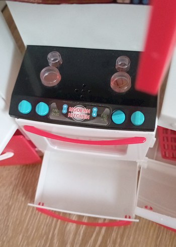 Kırmızı-Beyaz Oyuncak Mutfak Seti - Görsel 3