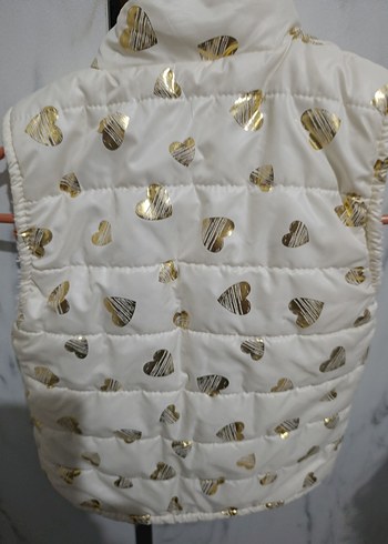 Kız Çocuk Beyaz Parlak Nakışlı Yelek - Görsel 2