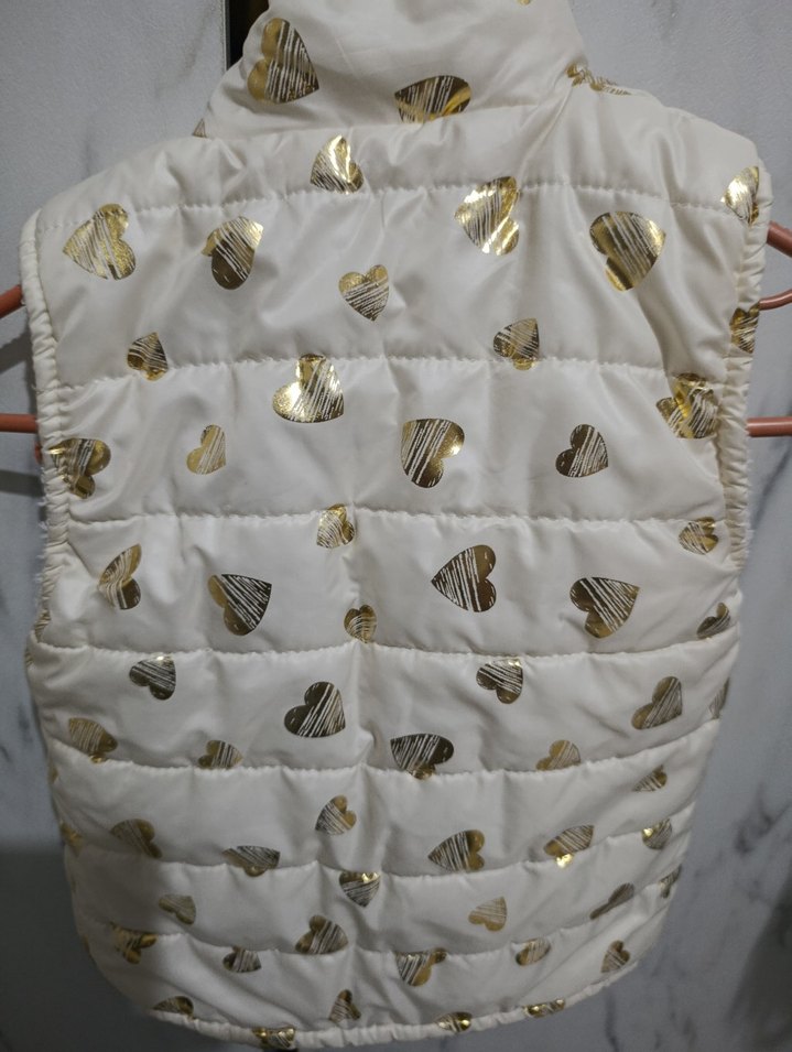 Kız Çocuk Beyaz Parlak Nakışlı Yelek - Görsel 3