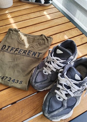 Gri Bağcıklı New Balance Unisex spor ayakkabı - Görsel 9