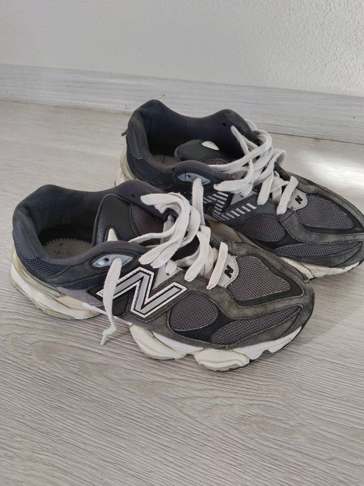 Gri Bağcıklı New Balance Unisex spor ayakkabı - Görsel 3